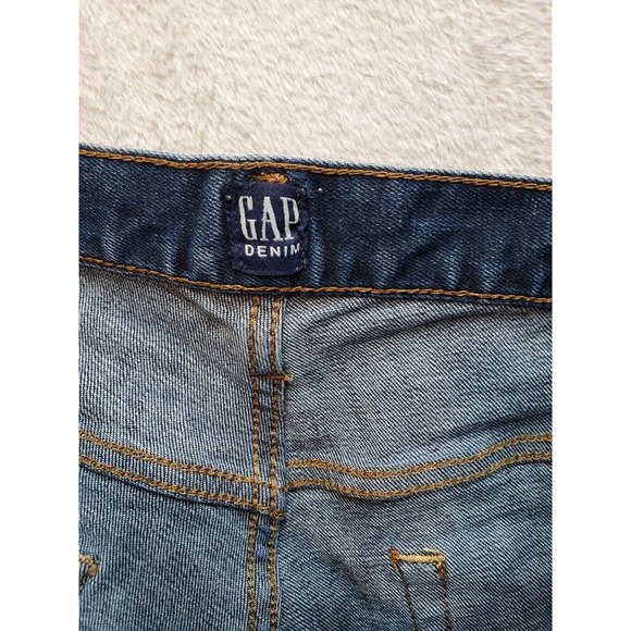 Gap Jeans Men Size 30 Blue Denim Cotton Medium Wash Flat Front Slim Straight Leg - Picture 8 of 9